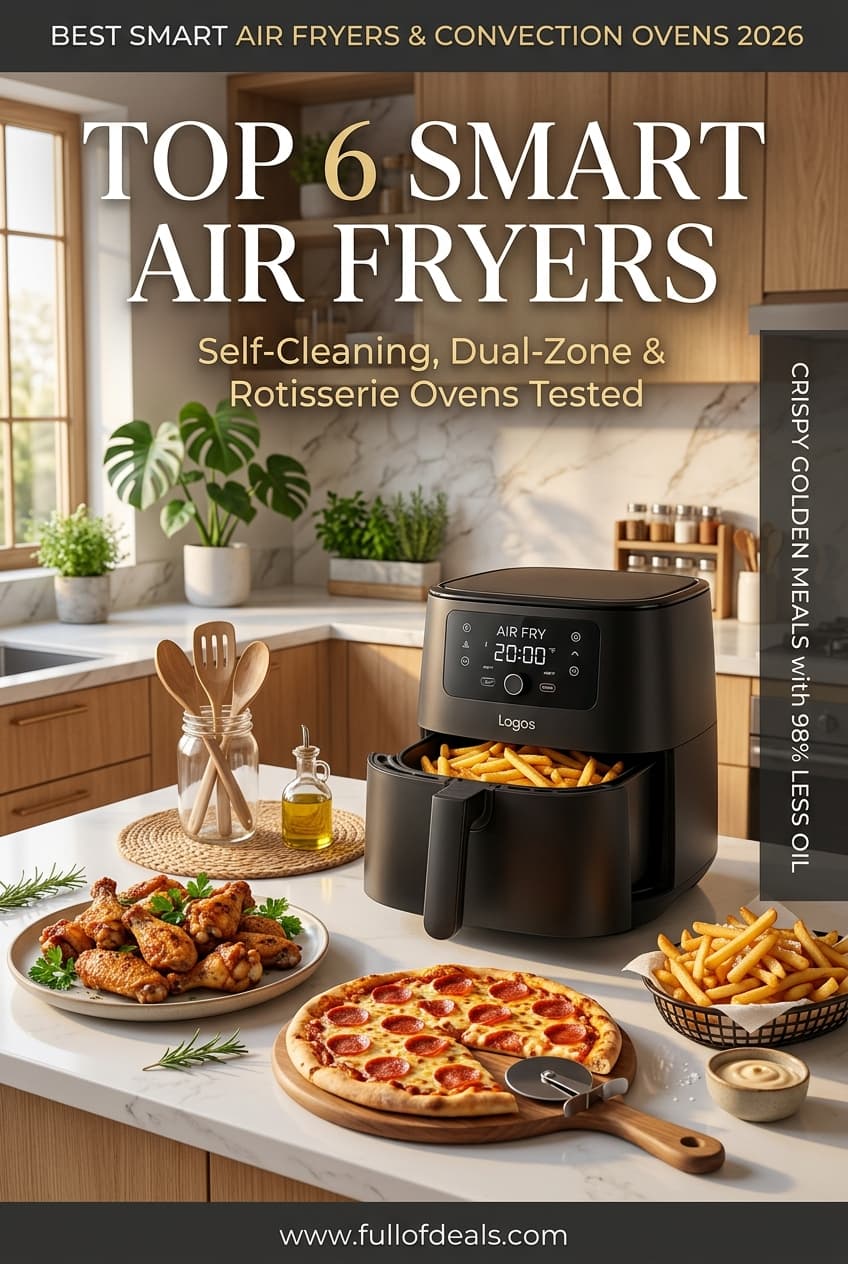 6 Best Smart Air Fryers on Amazon (2026) – Self-Cleaning, Dual-Zone & Rotisserie Ovens (Ranked)