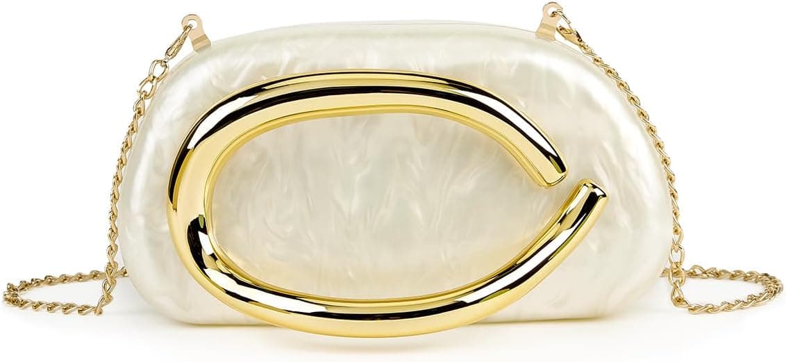 Luxury Acrylic Box Clutch Tortoiseshell front view