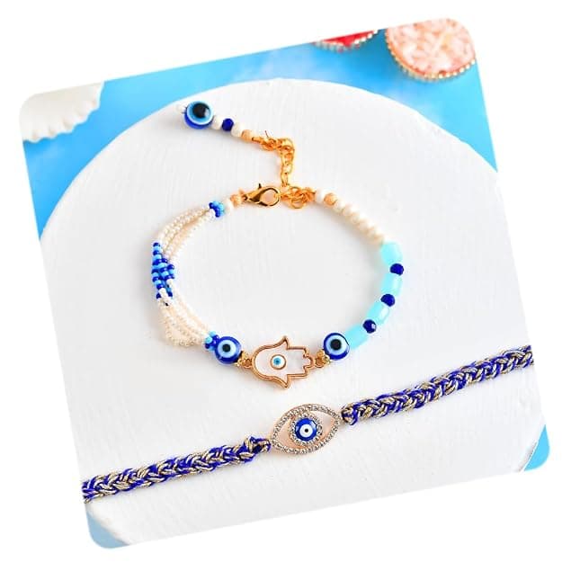 CraftVatika Evil Eye Brother and Bhabhi Rakhi set overview