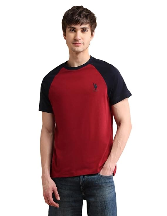 US Polo ASSN men red cotton t-shirt front view