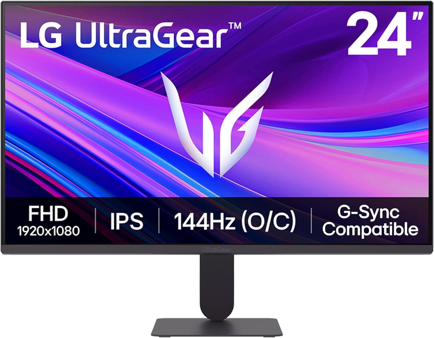 LG 24G411A-B 24-Inch UltraGear Full HD Fast IPS Gaming Monitor front view