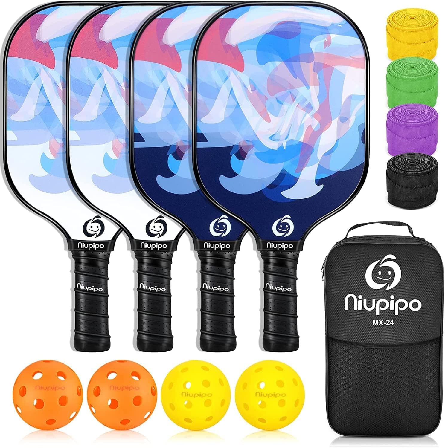 niupipo Pro Tournament USAPA approved pickleball paddles 4 pack
