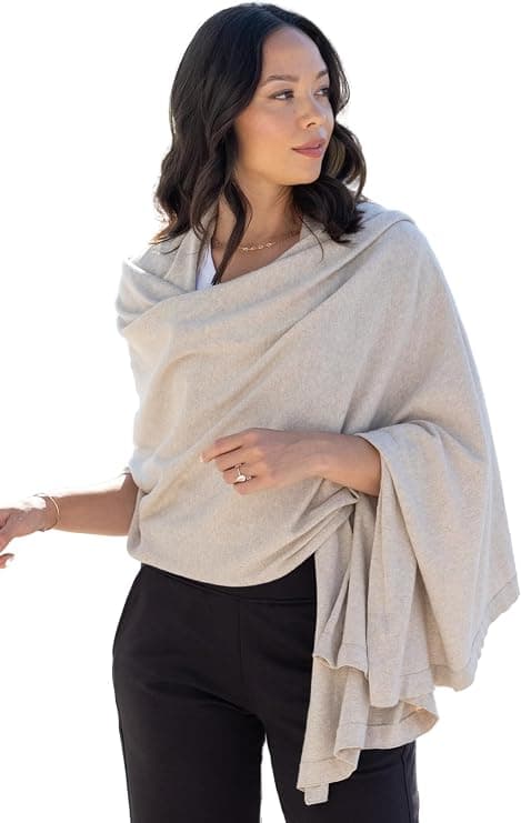 zestt Dreamsoft Organic Cotton Travel Scarf Birch Heather lifestyle wrap
