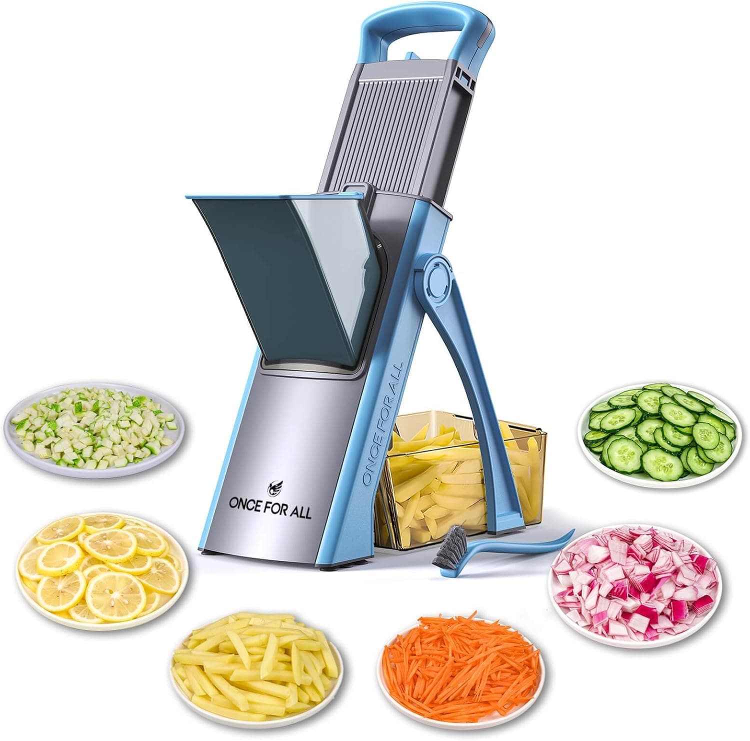 ONCE FOR ALL Safe Mandoline Slicer Grey main view