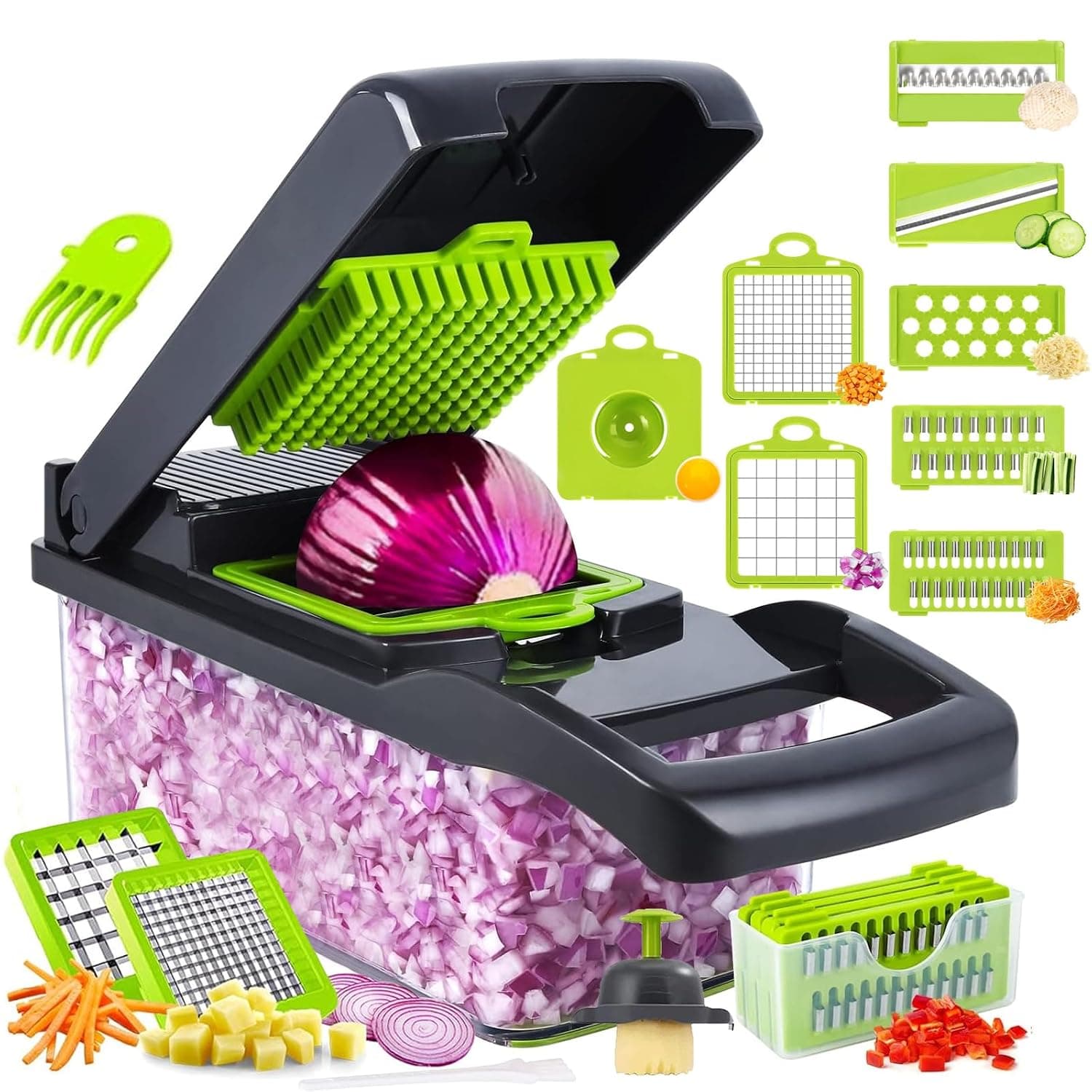 Multifunctional 14-in-1 Vegetable Chopper Dicer Slicer main unit
