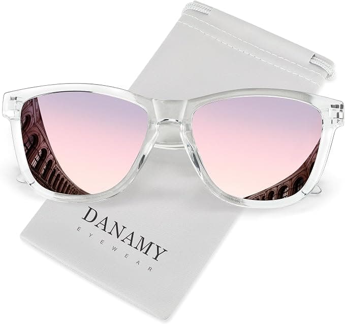 DANAMY Polarized Aviator Sunglasses for Women front view