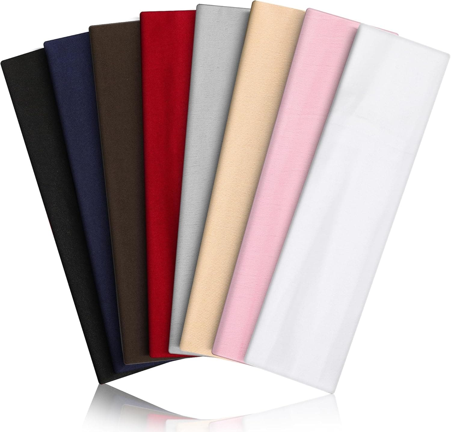 6-Pack Women Wide Boho Elastic Headbands front view