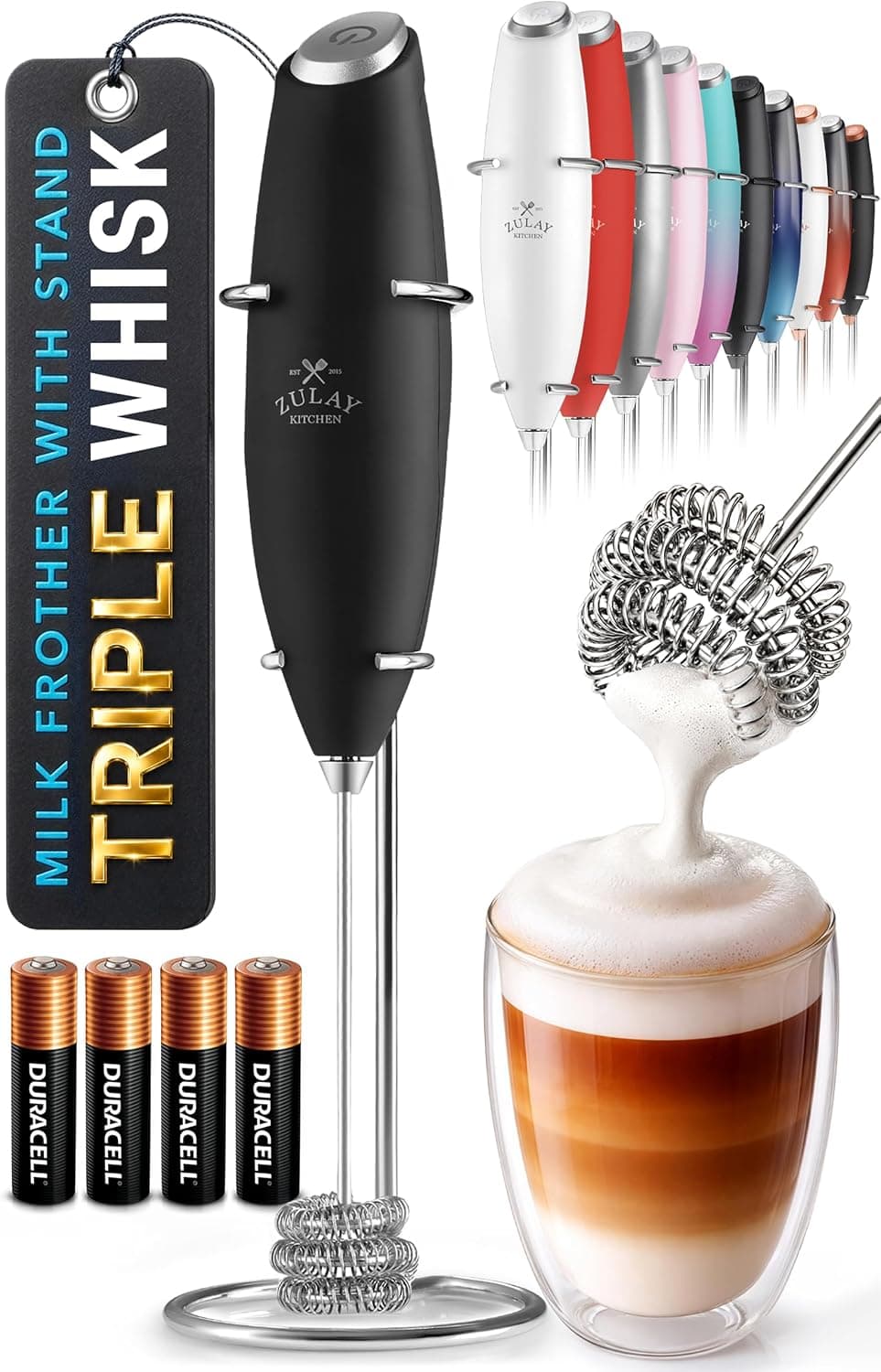 Zulay Kitchen Tornado Handheld Milk Frother main view